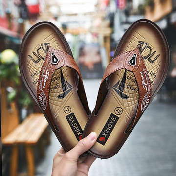 Papuci casual barbatesti din piele ecologica in doua culori