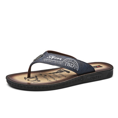 Papuci casual barbatesti din piele ecologica in doua culori