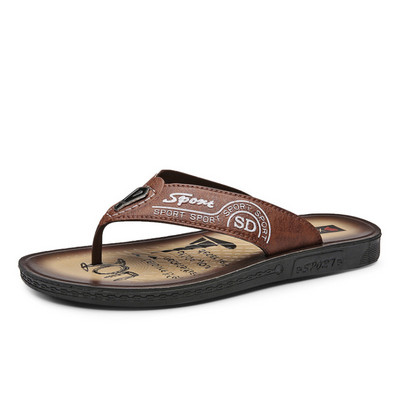 Papuci casual barbatesti din piele ecologica in doua culori