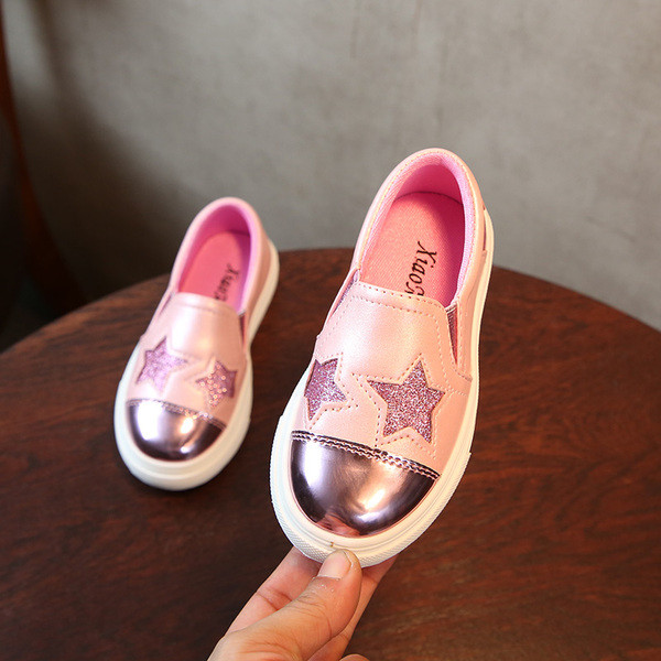 Pantofi moderni pentru copii argintii si roz