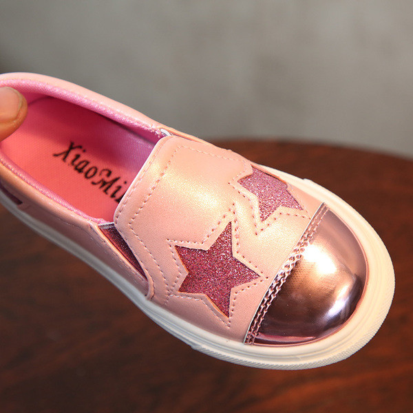 Pantofi moderni pentru copii argintii si roz