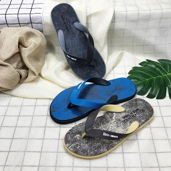 Papuci casual barbatesti cu inscriptie in trei culori