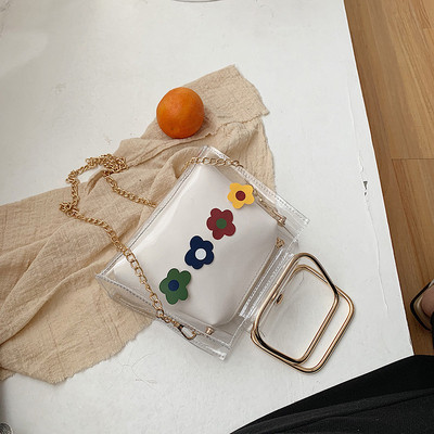 Geanta dama cu maner metalic lung si scurt