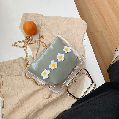 Geanta dama cu maner metalic lung si scurt