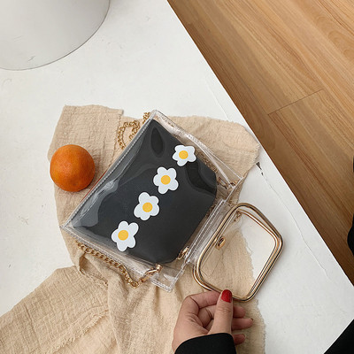 Geanta dama cu maner metalic lung si scurt