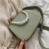 Geantă de mână elegantă cu decor de perle