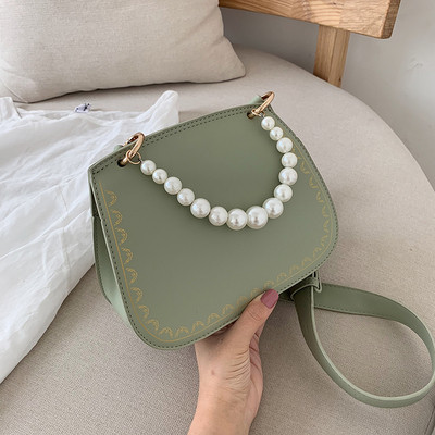 Geantă de mână elegantă cu decor de perle