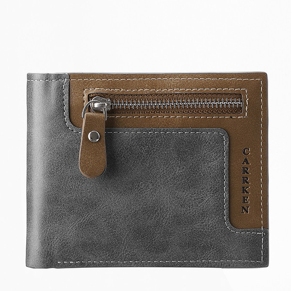 Модерен мъжки портфейл с цип в три цвята