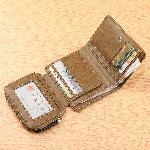 Portofel mic pentru bărbați cu fermoar în trei culori