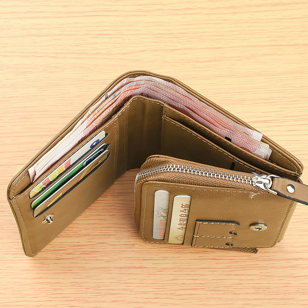 Portofel mic pentru bărbați cu fermoar în trei culori