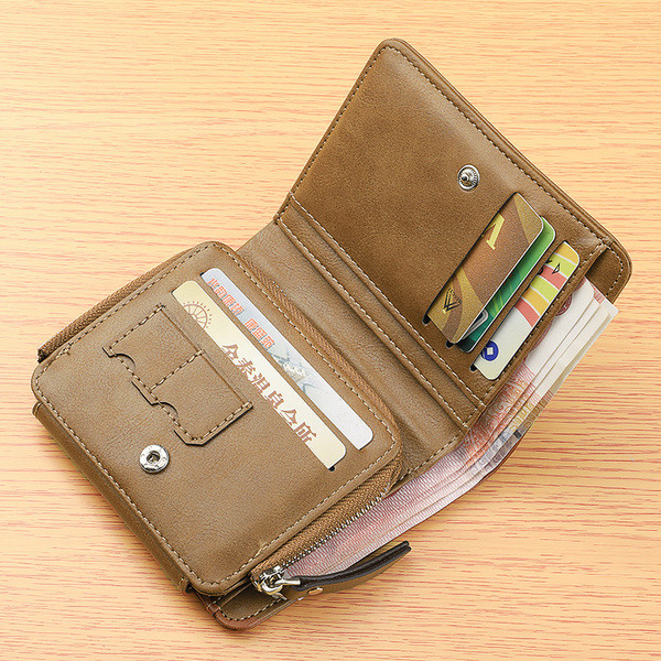 Portofel mic pentru bărbați cu fermoar în trei culori