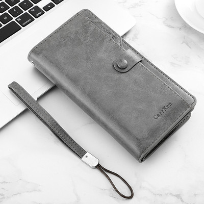 Portofel mare pentru bărbați în negru, maro și gri