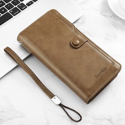 Portofel mare pentru bărbați în negru, maro și gri