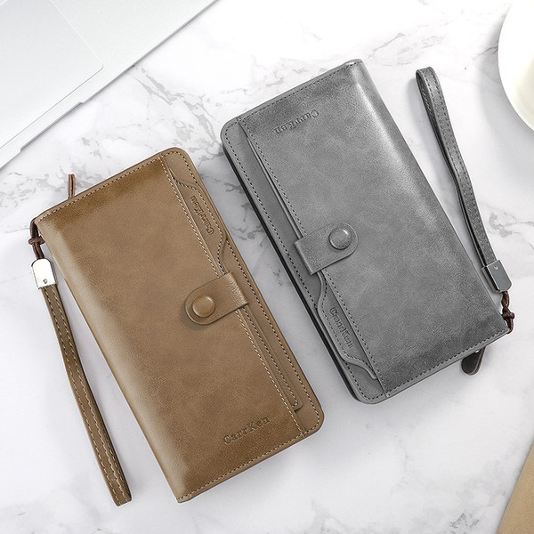 Portofel mare pentru bărbați în negru, maro și gri