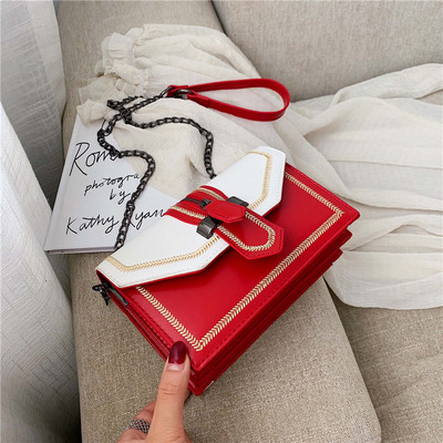 Geanta de dama eleganta cu lant metalic in mai multe culori