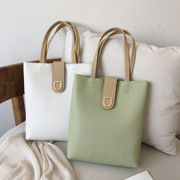 Geanta de dama din piele cu inchidere metalica in mai multe culori