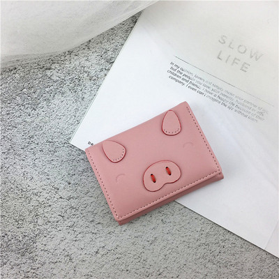 Ежедневен дамски портфейл в два цвята с апликация от еко кожа