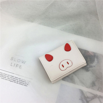 Ежедневен дамски портфейл в два цвята с апликация от еко кожа