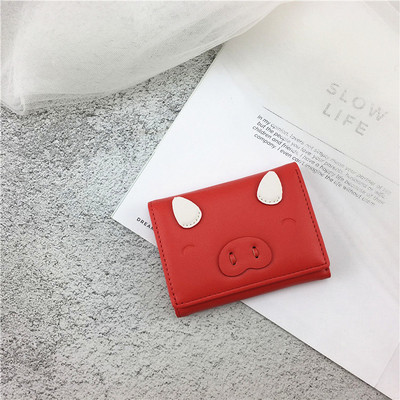 Ежедневен дамски портфейл в два цвята с апликация от еко кожа