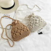 Geanta de dama model NOU tricotata cu maner lung in doua culori