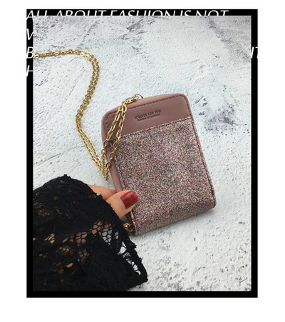 Portofel de dama modern in mai multe culori cu lant