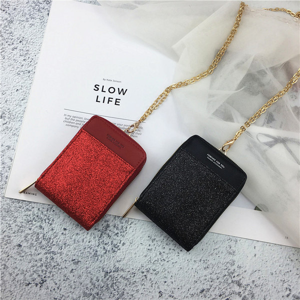 Portofel de dama modern in mai multe culori cu lant