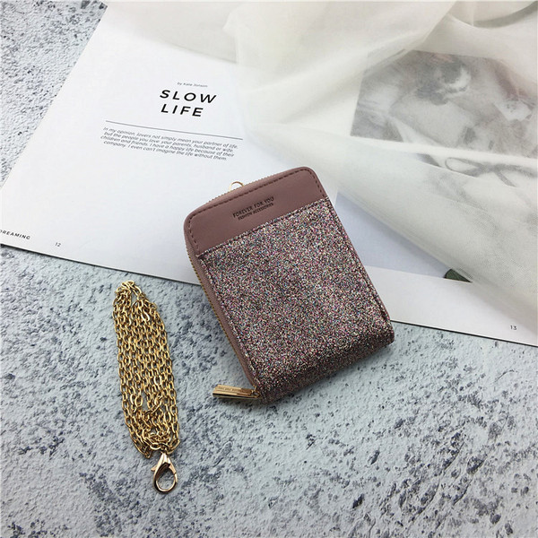 Portofel de dama modern in mai multe culori cu lant