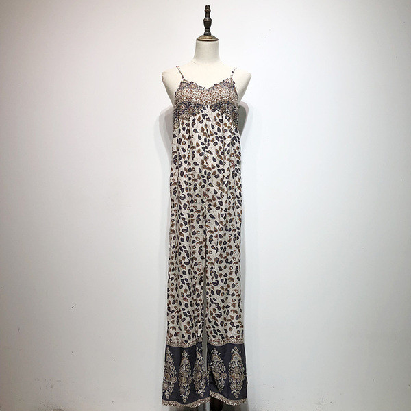 Salopetă lungă casual cu bretele subțiri