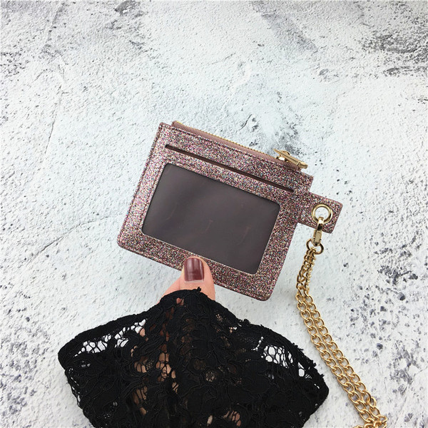 Portofel de zi cu zi pentru femei cu lant in mai multe culori