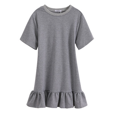 Rochie casual dama croiala in gri si negru