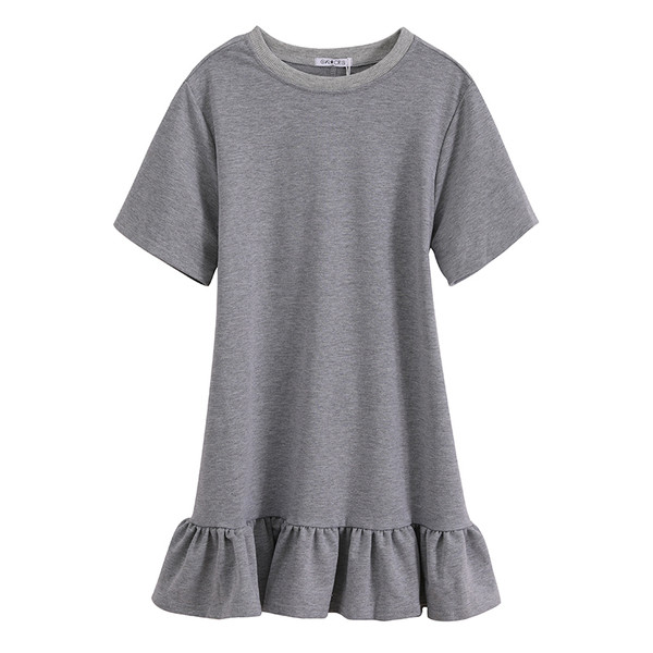 Rochie casual dama croiala in gri si negru