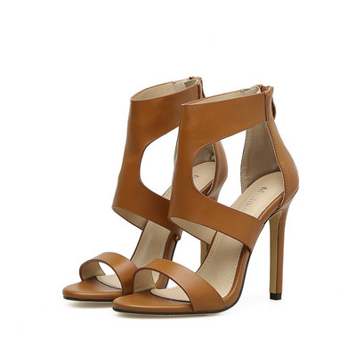 Κομψά γυναικεία σανδάλια από συνθετικό δέρμα με  ψηλά τακούνια 