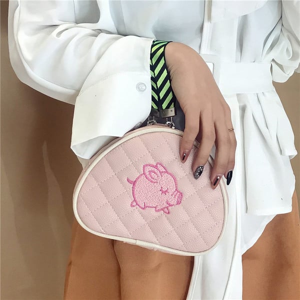 Portofel de dama zilnic cu broderie si lant in patru culori