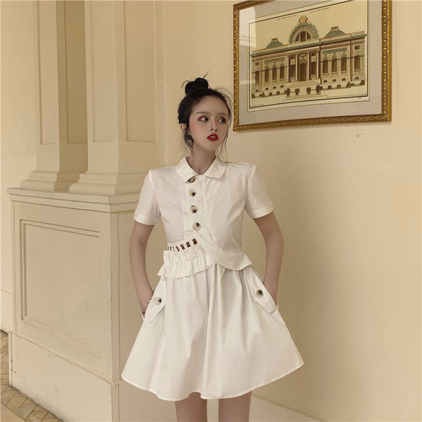 Model nou model rochie dama croiala in culoarea alba