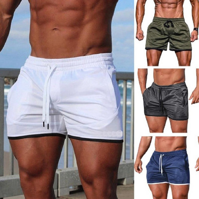 Men`s beach shorts with elastic in four colors