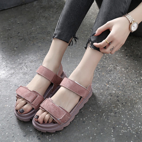 Sandale casual dama cu petice in negru si roz