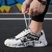 Adidași casual pentru bărbați cu inscripții - în trei culori