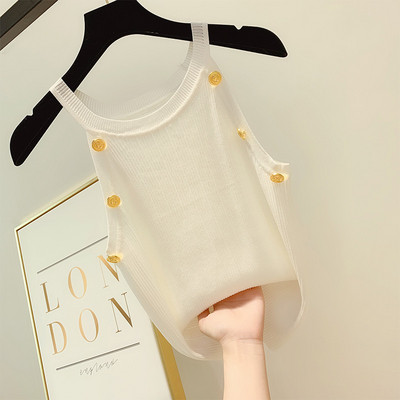 Модерен дамски потник с метална декорация в няколко цвята