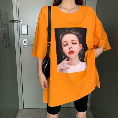 Tricou larg de dama cu aplicare de culoare in trei culori