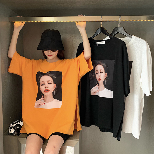 Tricou larg de dama cu aplicare de culoare in trei culori