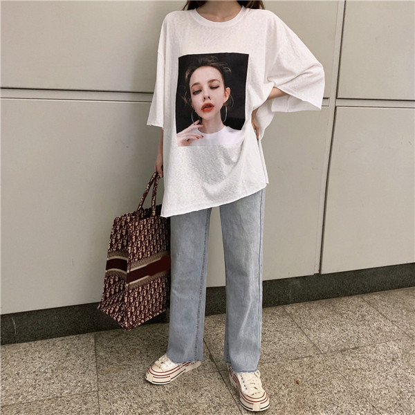 Tricou larg de dama cu aplicare de culoare in trei culori