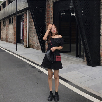 Rochie casual de dama cu nasturi si maneci scurte