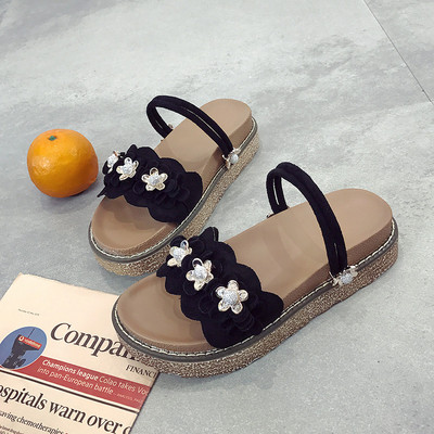 Sandale de damă moderne cu pietre în negru și maro