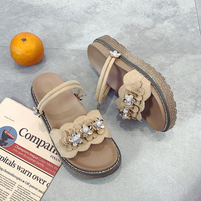 Sandale de damă moderne cu pietre în negru și maro