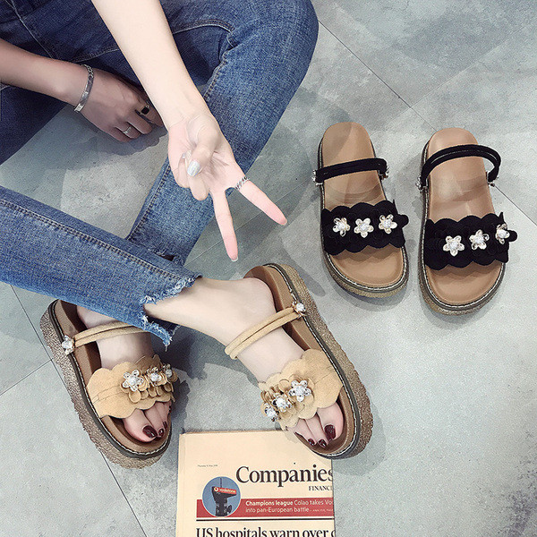 Sandale de damă moderne cu pietre în negru și maro