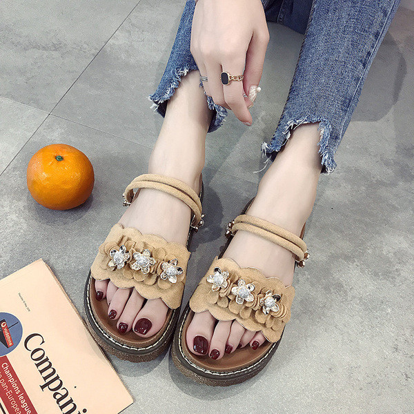 Sandale de damă moderne cu pietre în negru și maro