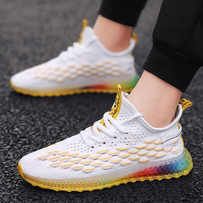 Tenisi casual barbatesti cu imprimeu color in trei culori