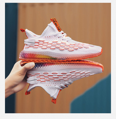 Tenisi casual barbatesti cu imprimeu color in trei culori