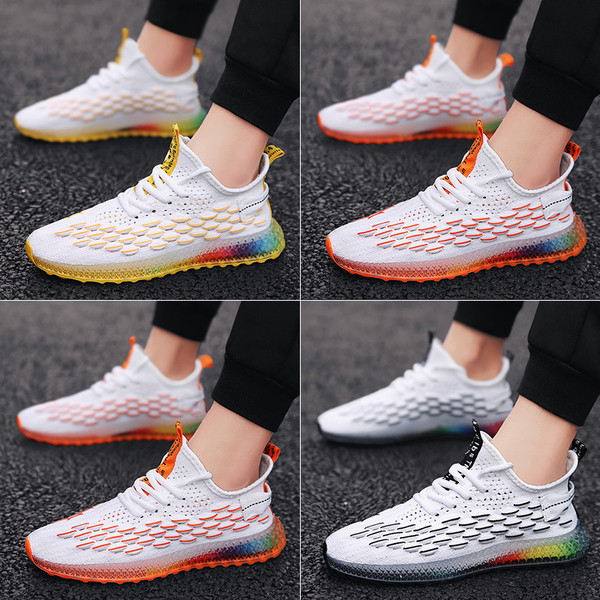 Tenisi casual barbatesti cu imprimeu color in trei culori