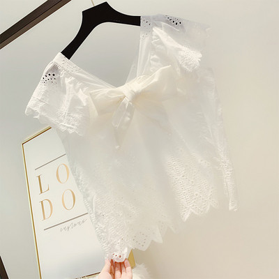 Bluză de damă modernă cu panglică în trei culori